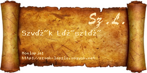 Szvák László névjegykártya