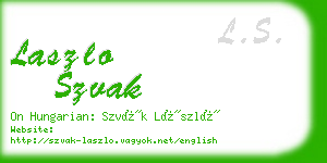 laszlo szvak business card
